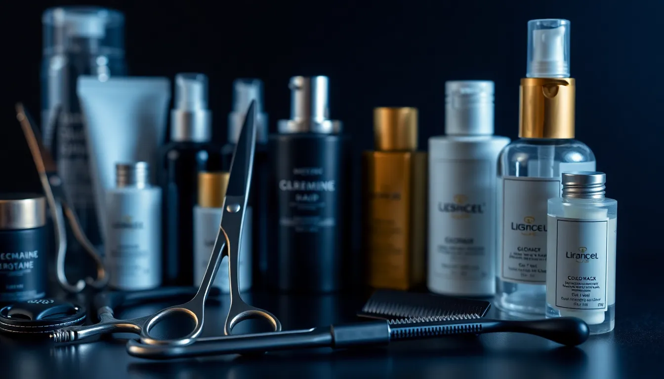 鏡の前で自分を整える男性