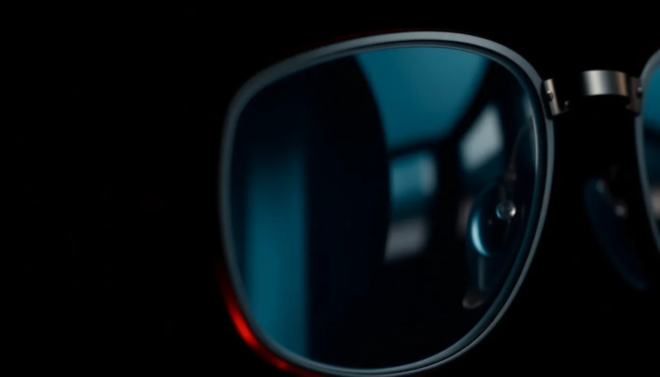 自分に合うフレームを真剣な表情で選ぶ男性