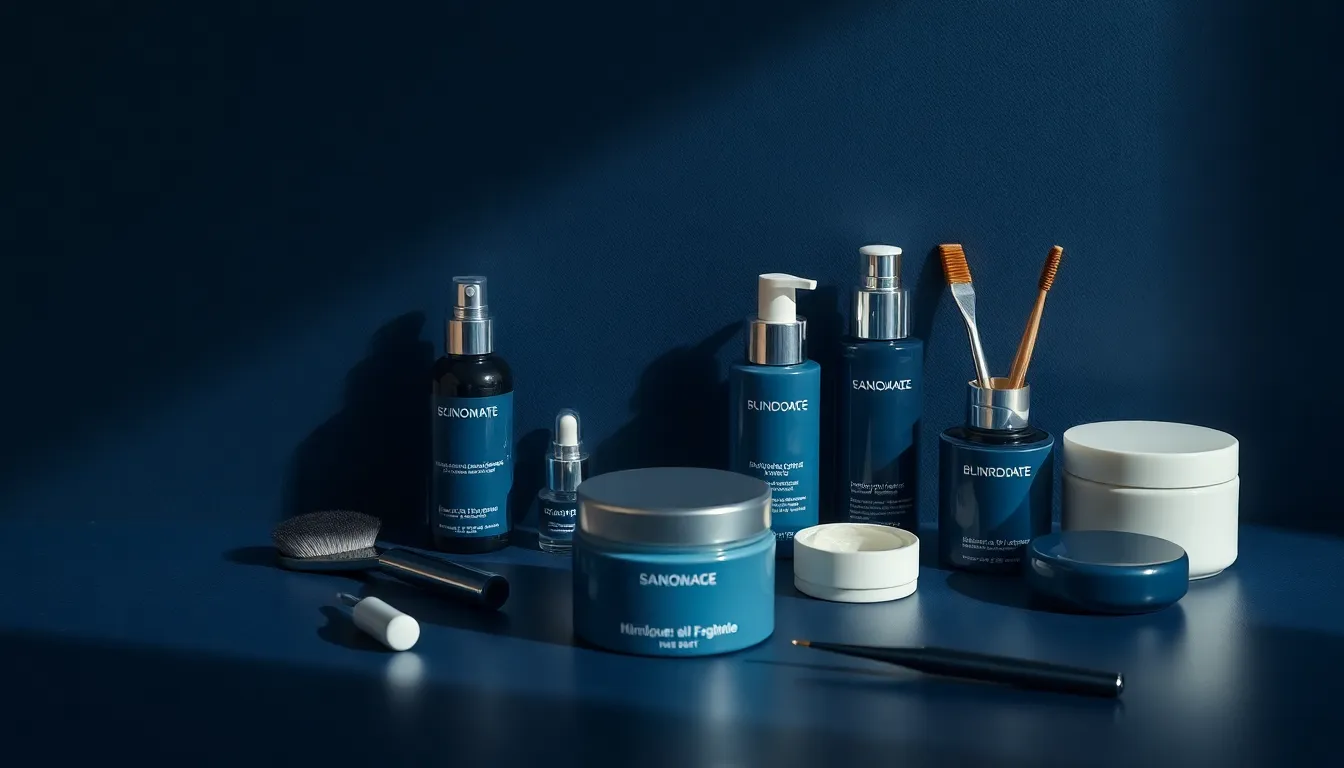 美容室でカットと眉スタイリングを受ける男性