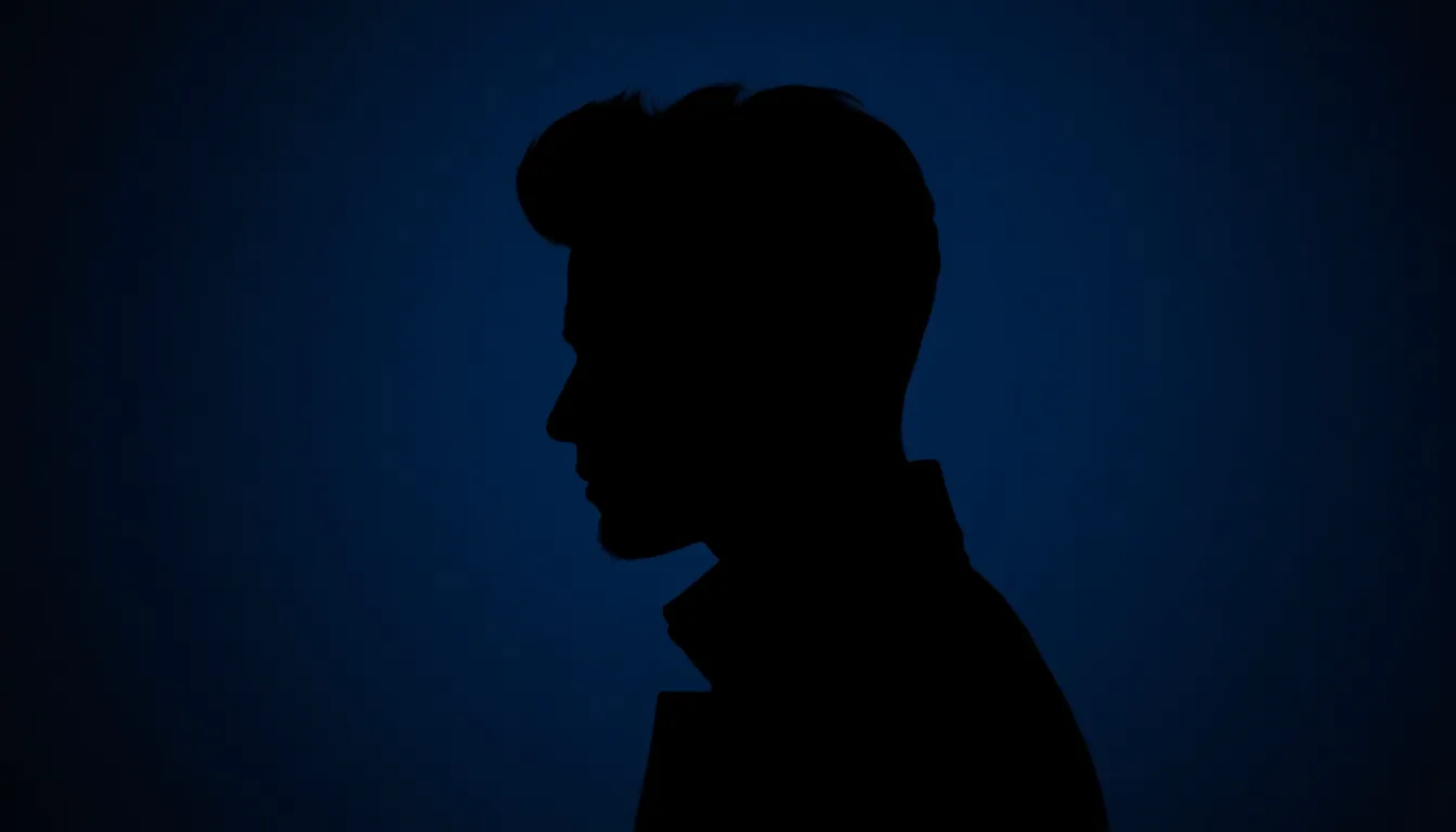 新しい服を鏡の前で合わせ、自分の変化に驚く自信に満ちた男性