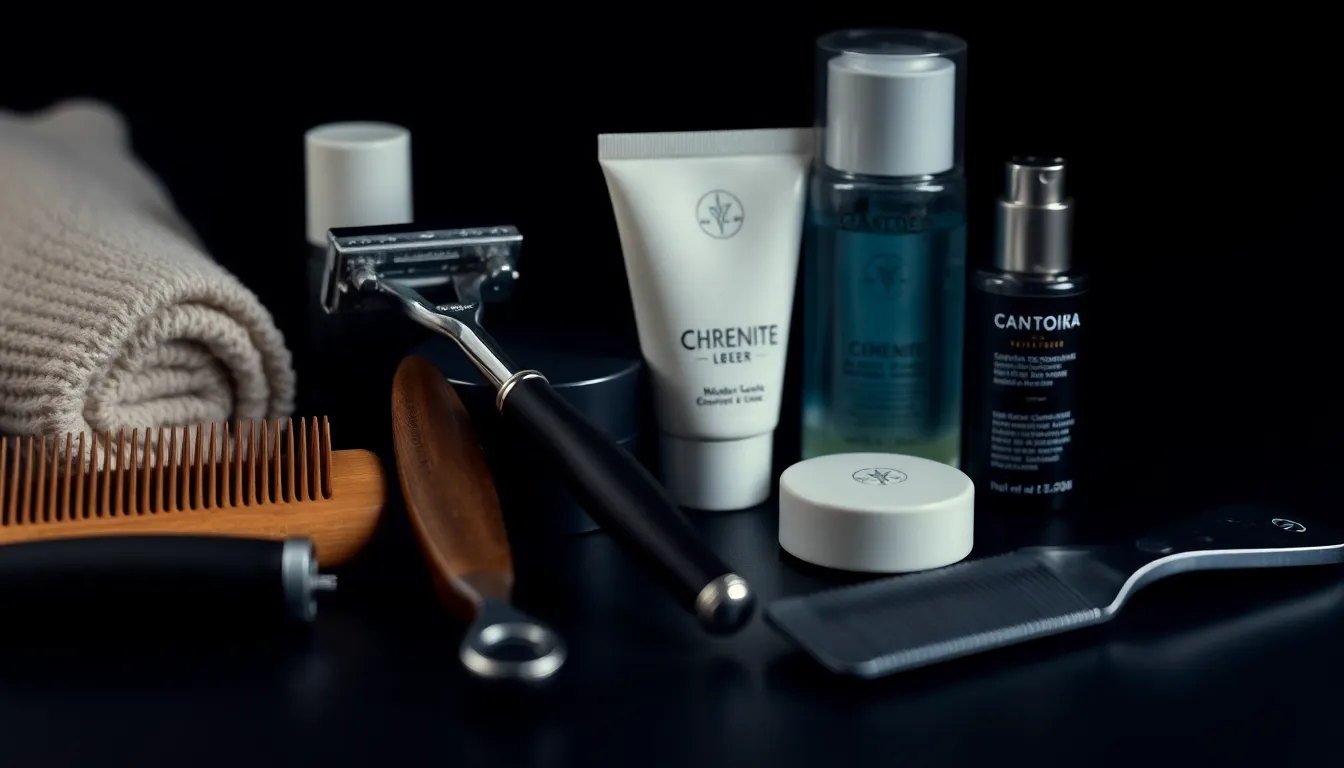 曇った鏡を拭こうとする男性の手