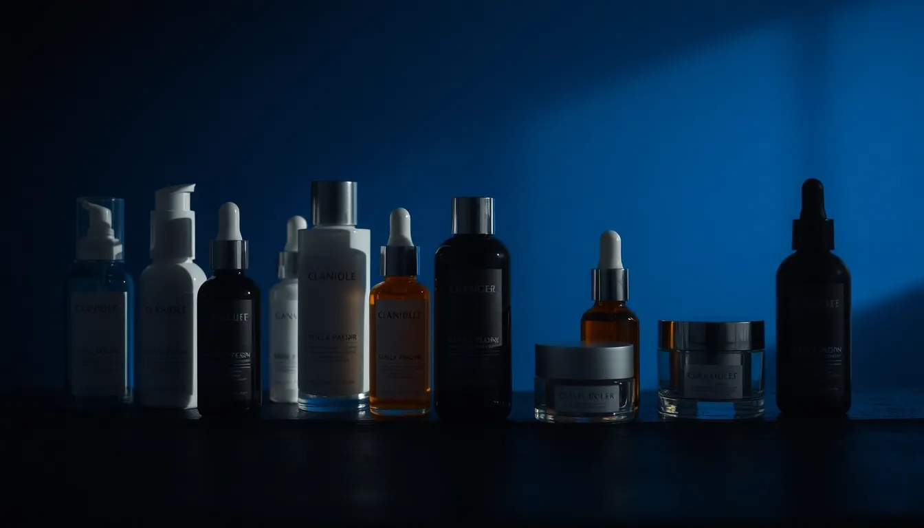 洗練された表情で肌の状態を確認する男性