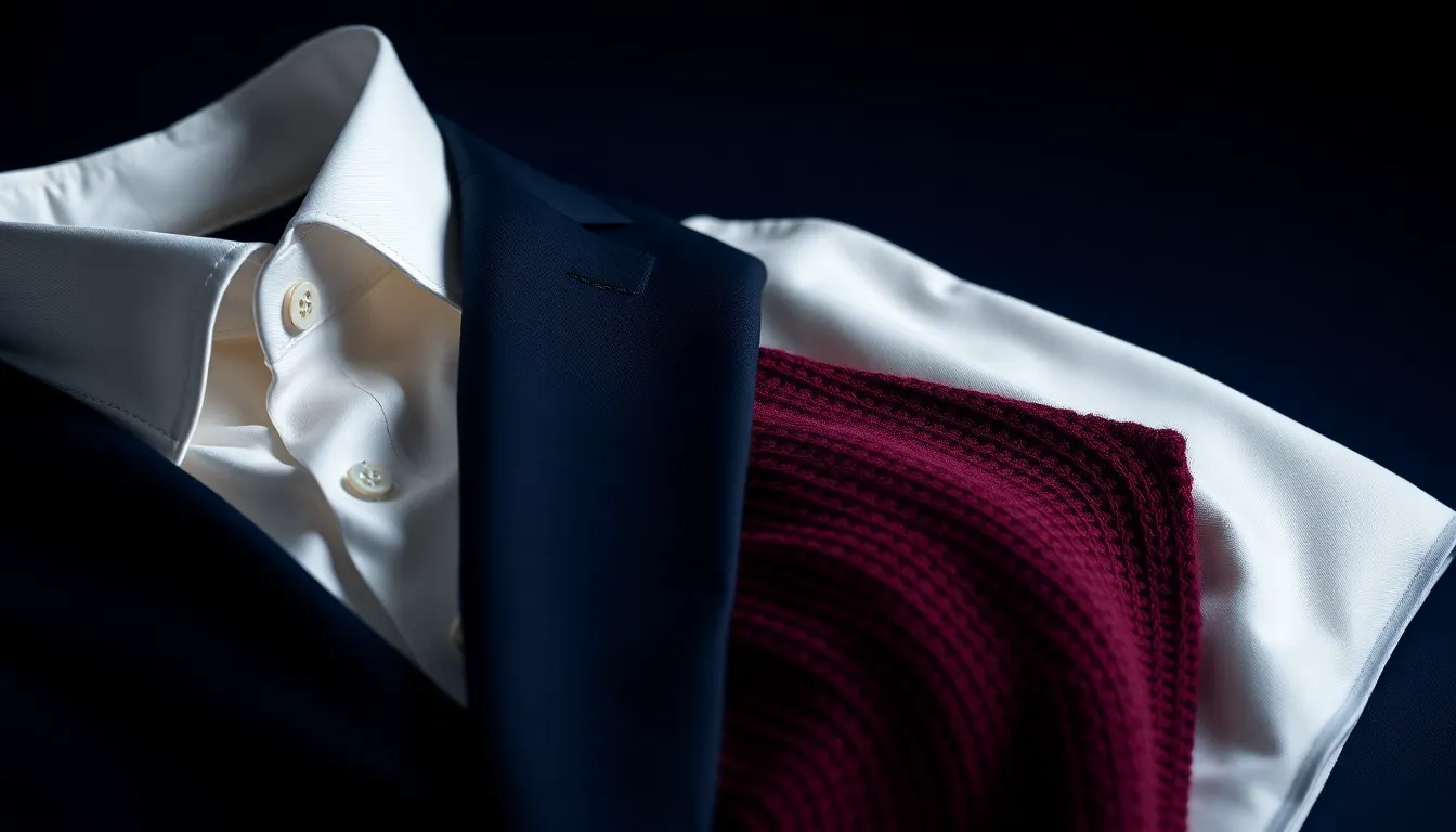 縦のラインを強調したネイビーのワントーンコーデを着た男性