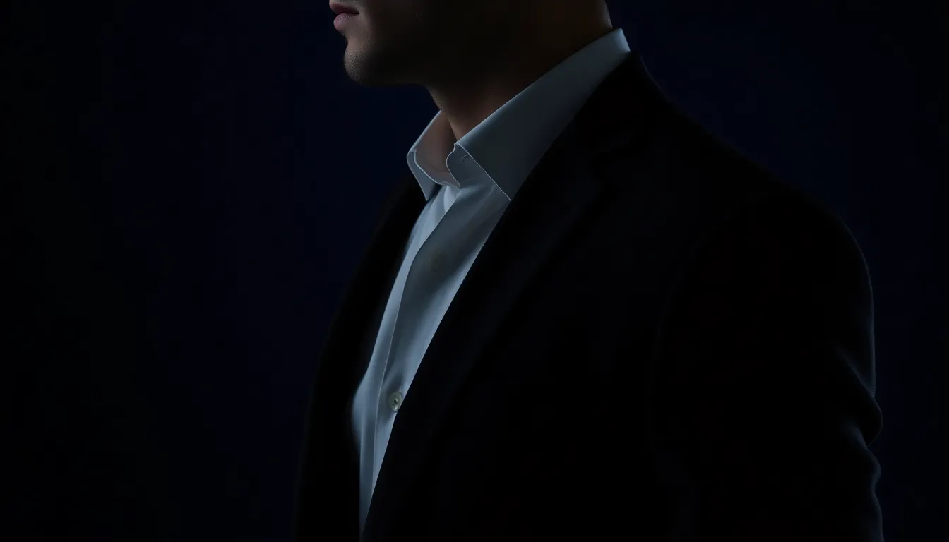 クローゼットの前で服を選ぶ男性