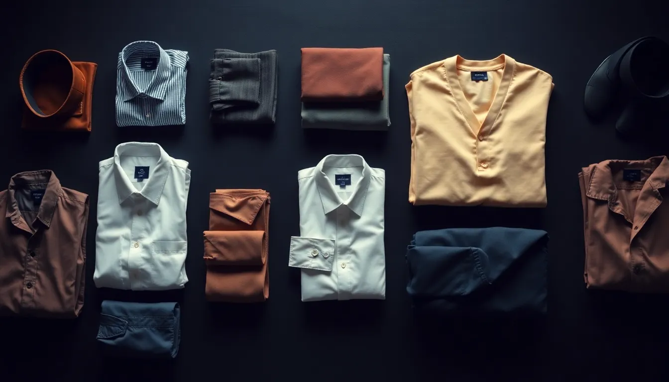 アパレルショップで試着をする男性