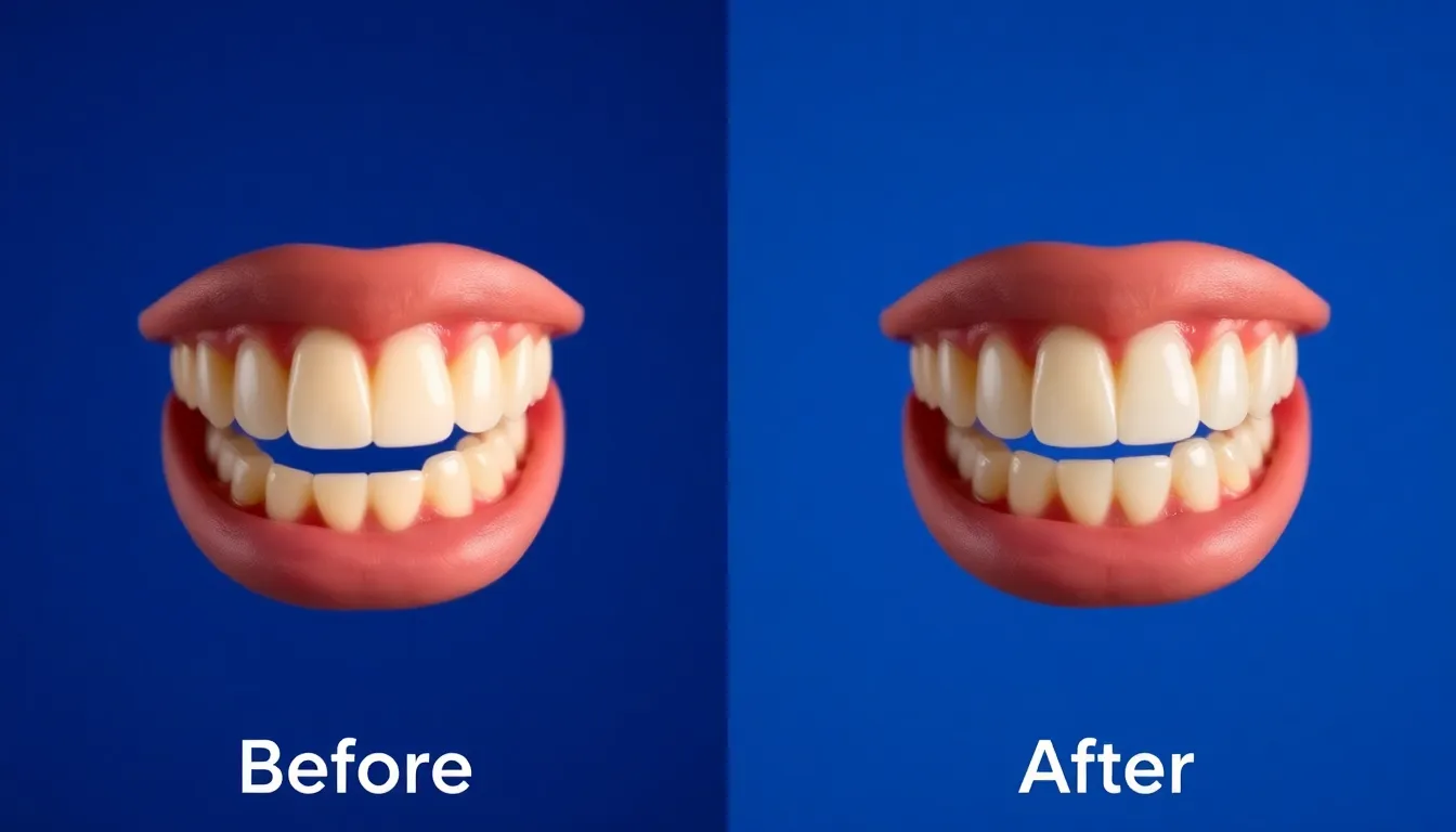 鏡で自分の歯をチェックする男性