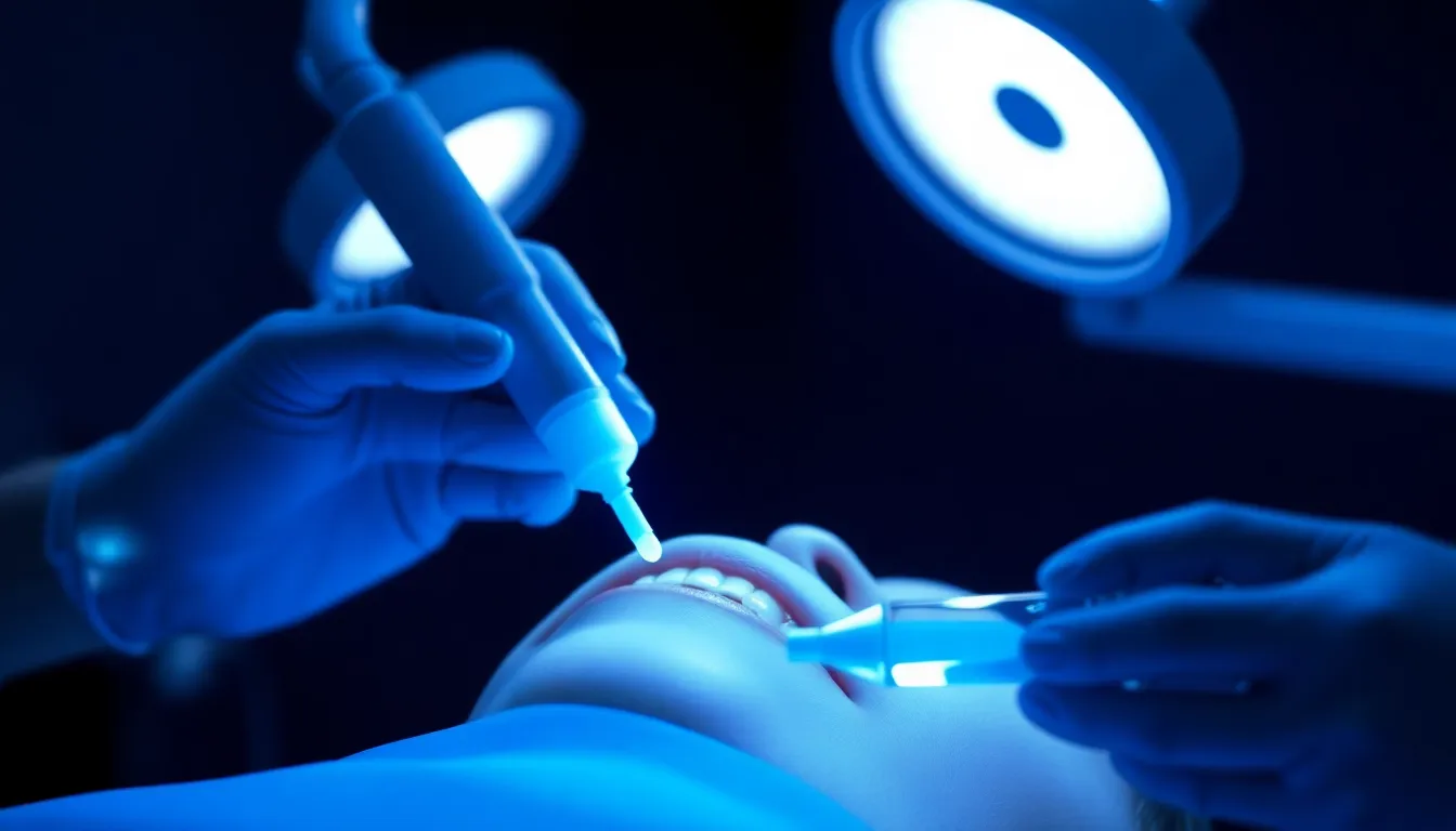 ホワイトニングの種類を比較する男性